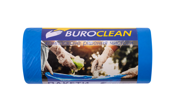 Пакети для сміття 60л*20шт сині BuroClean 21мкм 10200033