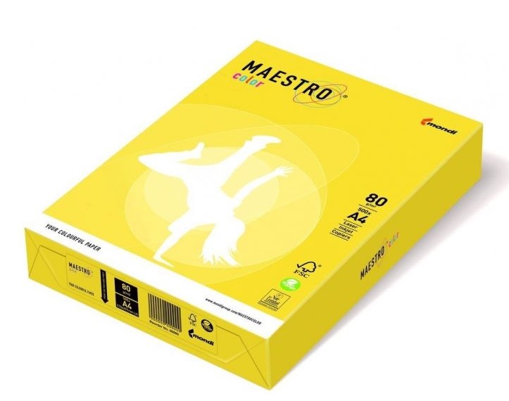 Папір кольоровий А4 80 г/м 500арк Maestro Color Neon Yellow жовтий