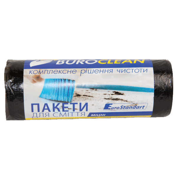 Пакети для сміття 60л/20шт, міцні, чорні BuroClean EuroStandart 10200032