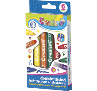 Фломастери двусторонні зі штампами 6 кольорів, 314114002, 1/12/360