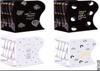 Підставка-тримач для книг металева 20,8*18,8см "Black&White" 666-767-B