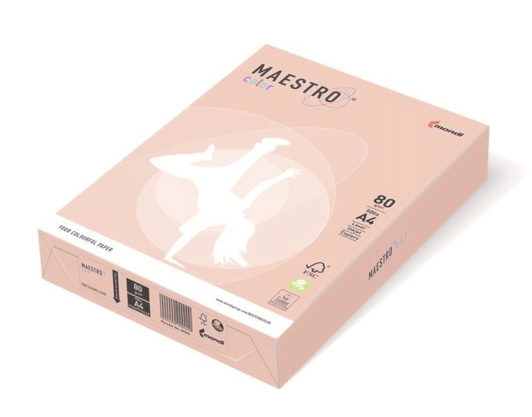 Папір кольоровий  А4 160 г/м 1 арк.  Maestro Color Pastell SA24 Salmon лосось
