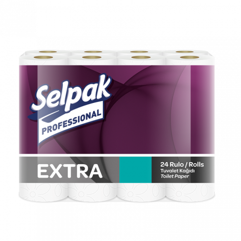 Папір туалетний целюлозний Extra, по 24 рул., 2-х шар., 22,3м, білий SELPAK PRO