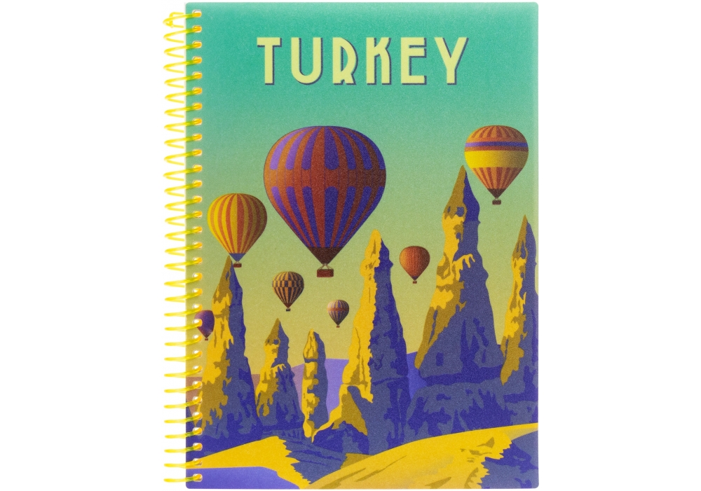 Блокнот "Travelling 05" А5, пластикова обкл., спіраль, 80 арк., клітинка