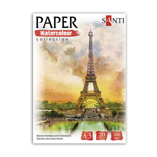 Папіру для акварелі SANTI "City", А3, "Paper Watercolor Collection", 1 арк, 200 г/м2