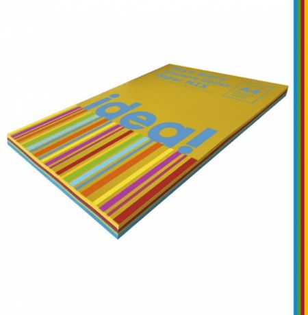 Набір кольорового паперу  Intensive Colour mix GLORY 25х4, А4 80 г/м 100арк  idea!