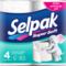 Папір туалетний целюлозний "Selpak" , по 4 рул., 3-х шар., білий sp.04492