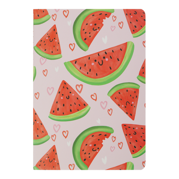 Книга для нотаток FRUITS, А5, 32 арк., клітинка, прошита обкладинка, рожева BM.24822103-10