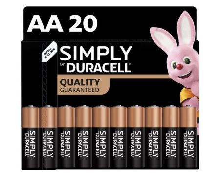Елемент живлення LR-06 1х20шт DURACELL SIMPLY AA 20шт/уп 54812 ціна за 1 батарейку
