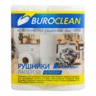 Рушники  целюлозні, 2 рул., на гільзі, 2-х сл., білий, Buroclean 10100402