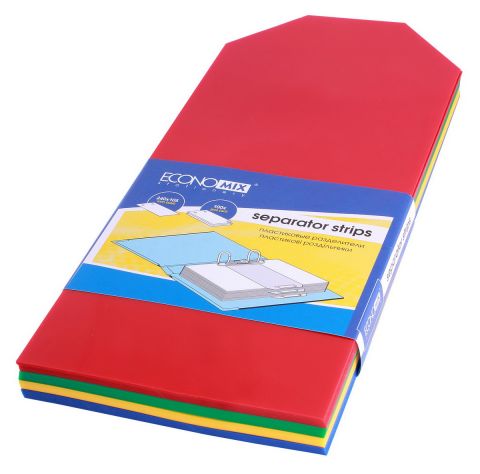 Роздільник аркушів 240*105мм Economix E30810, пластик, кольоровий, 100шт.