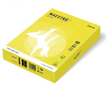 Папір кольоровий А4 80 г/м 500 арк. Maestro Color Intensive СY39 Canary Yellow жовтий
