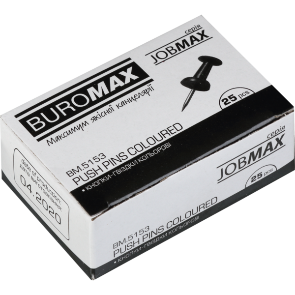 Кнопки-цвяшки, кольорові JOBMAX, 25шт. BM.5153