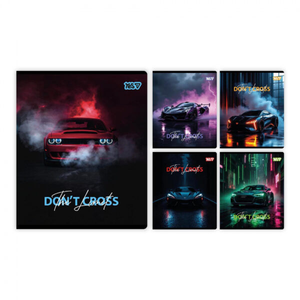 Зошит учнівський Yes "Don't cross" А5/24 лін. Neon+soft touch 768576
