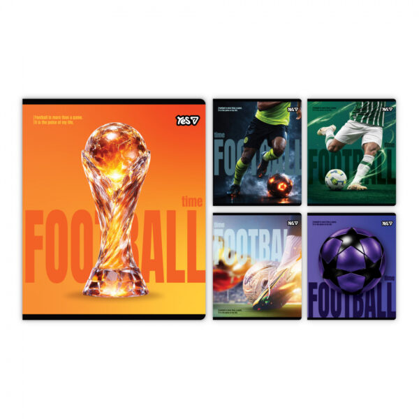 Зошит учнівський Yes "Football" А5/18 кл. ірідіум+soft touch 768581