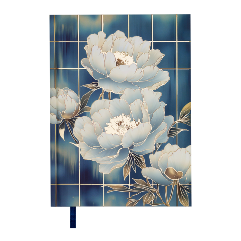 Щоденник недатов. поліграфічний PEONY, A5, блакитний, 336 стор BM.20170-14