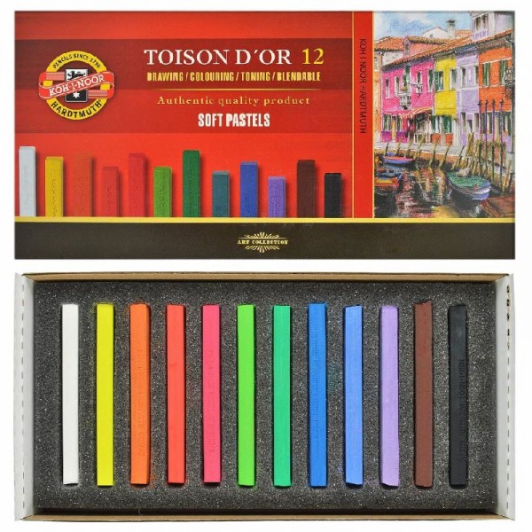 Пастель 12кольорів K-I-N TOISON DOR, суха 8582