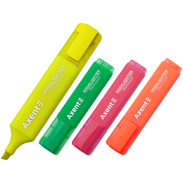 Набір маркерів Highlighter 2537-A, 1-5 мм клиноп., набір 4х неонових