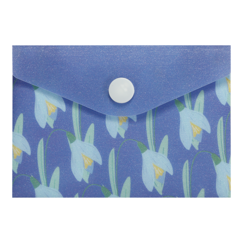Папка-конверт А7 на кнопці, SNOWDROP ARABESKI, напівпрозора, фіолетова BM.3923-07
