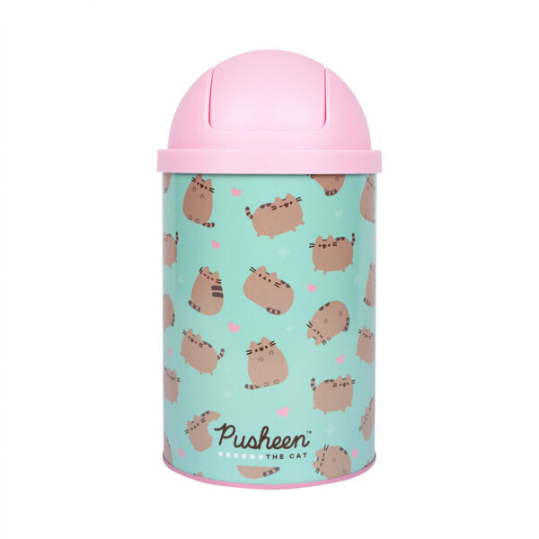 Настільний контейнер для сміття Yes “Pusheen” металевий, 10*18см