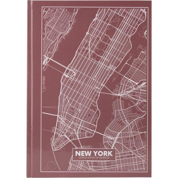 Книга записна А4 Maps New York, 96арк., кліт., рожево-корич. 8422-543-A