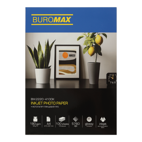 Фотопапір глянцевий PRO А4, 180 г/м², 100 арк.BM.2220-4100K