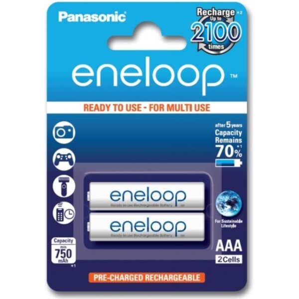 Уцінка! Строк придатності! Аккумулятор PANASONIC Eneloop AA 750mAh NI-MH * 2 (BK-4MCCE/2BE) попередня ціна 365,00 грн.