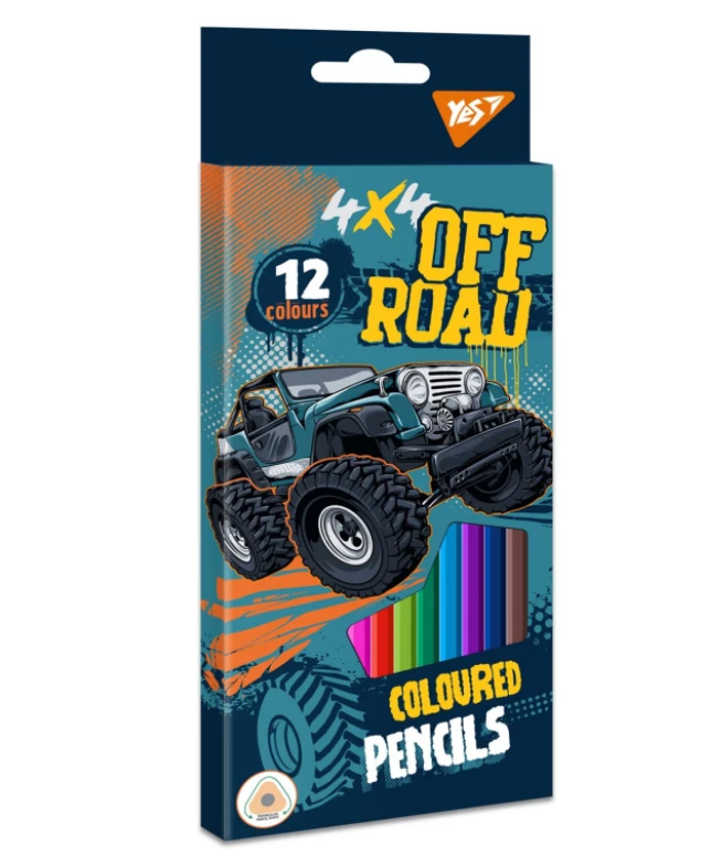 Олівці кольорові YES 12 кол. "Off Road" 290585