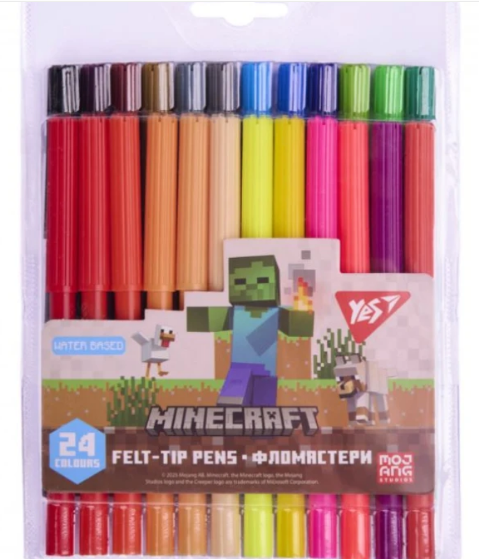 Фломастери Yes 24 кольори "Minecraft" 650571