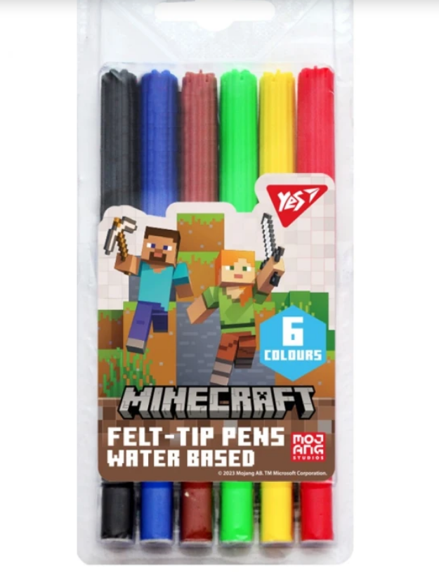 Фломастери Yes 6 кольорів "Minecraft"650539