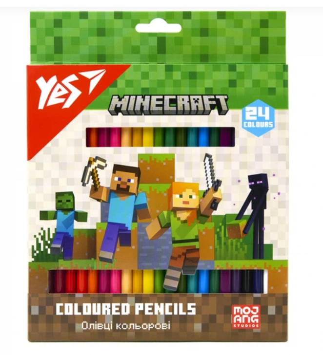Олівці кольорові Yes 24 кол. "Minecraft"290770