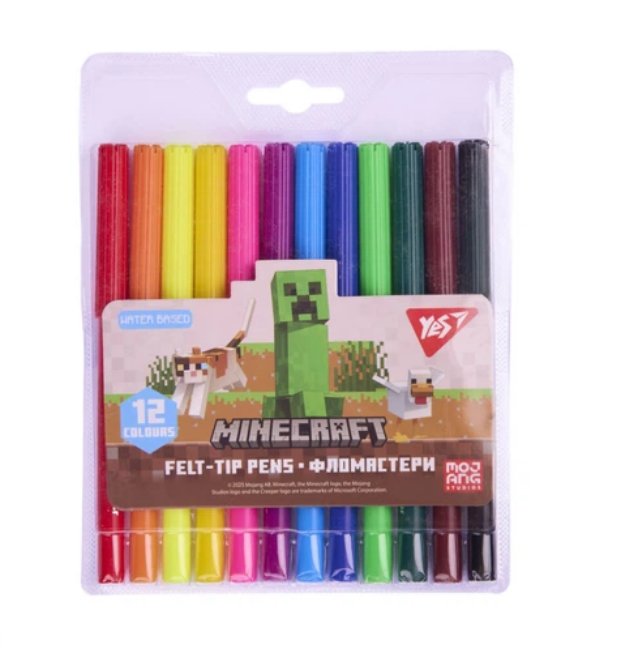Фломастери Yes 12 кольорів "Minecraft" 650567