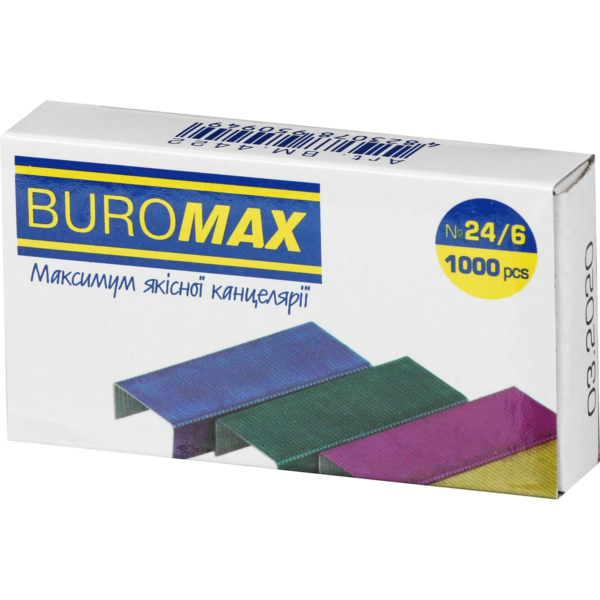 Скоби №24/6, кольорові, 1000 шт. ВM.4422