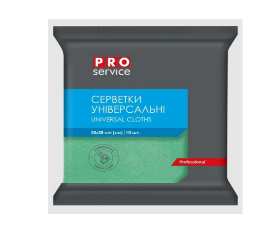 Серветки віскозні, 30*38 см, 1 шт., зелені (20уп/ящ) PRO SERVICE pr.19100208
