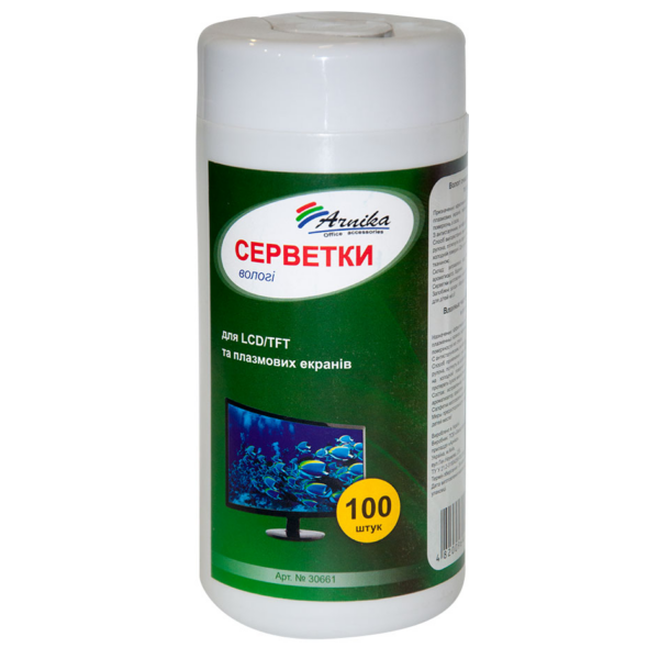 Серветки для LCD/TFT і плазмових моніторів 100шт. 30661