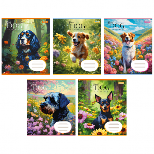 Зошит 24арк клітинка 1Вересня 767002 Floral dog