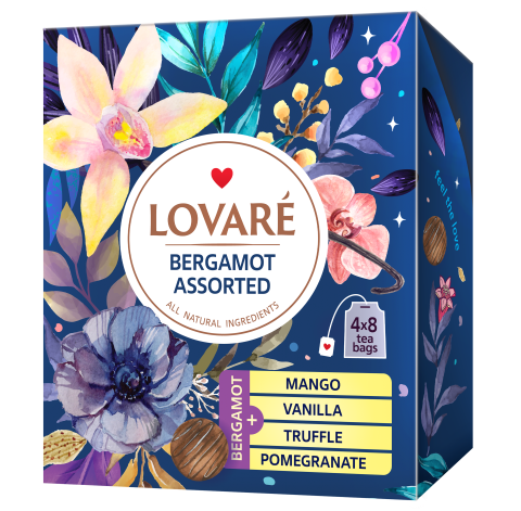 Чай чорний бергамот 2г*32, пакет, асорті, LOVARE lv.79822
