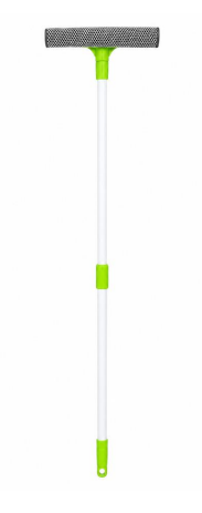 Склоочисник з гумовою та губчастою насадкою 25 см, GREEN,телескоп. 112 см 10300011