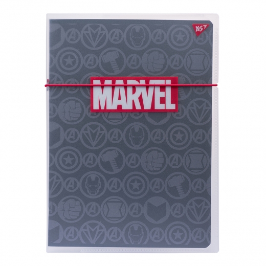 блокнот А4 48арк клітинка в пластиковій папці з малюнком "MARVEL BLACK" YES 764425