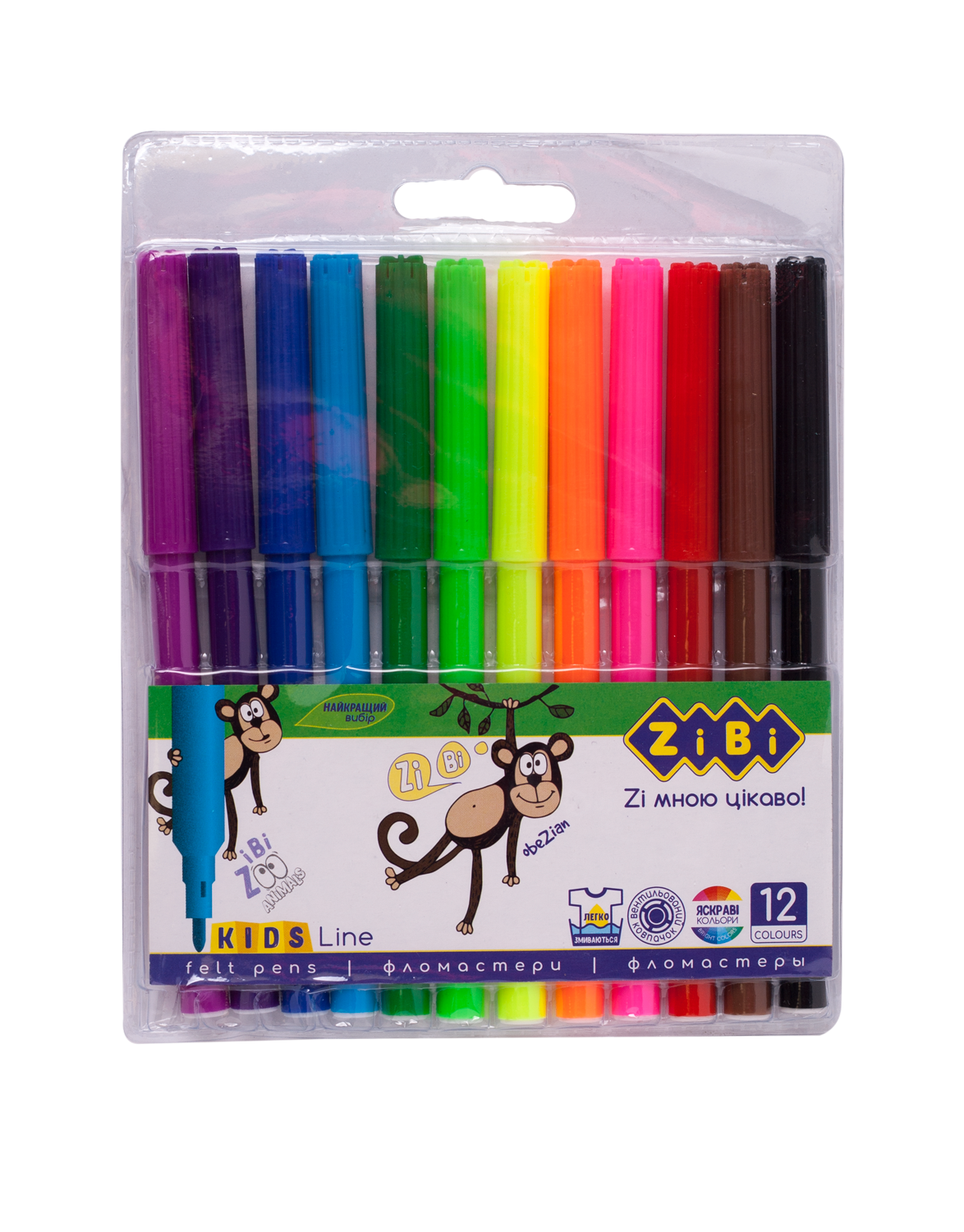 Фломастери, 12 кольорів, KIDS Line ZB.2802