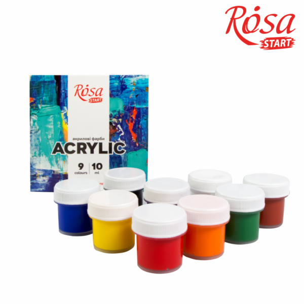 Набір акрилових фарб COLOR 9x10мл, ROSA START 322111002