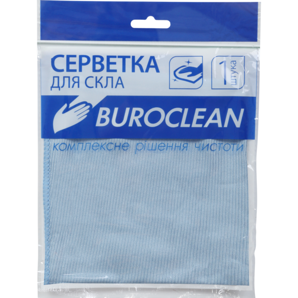 /Серветка мікрофібра для скла та дзеркал Buroclean 30х30 10200121