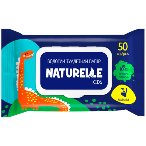 Папір туалетний вологий, Kids, 50шт., NATURELLE san.91073