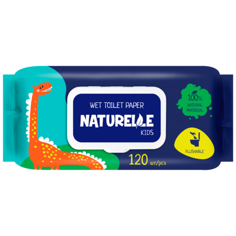 Папір туалетний вологий, Kids, 120шт., NATURELLE san.91455