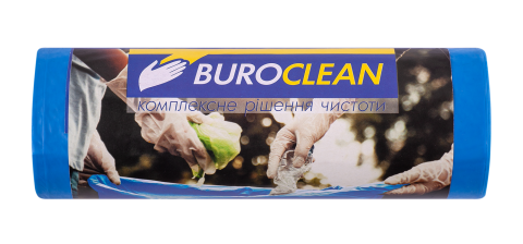 Пакети для сміття 120л/10 шт, міцні, сині 700х1050мм, 22мкм BuroClean EuroStandart 10200043