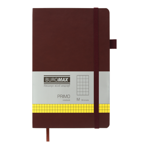 Книга записна PRIMO 125*195, 96 арк., клітинка, обкл. штучна шкіра, коричневий BM.291161-25