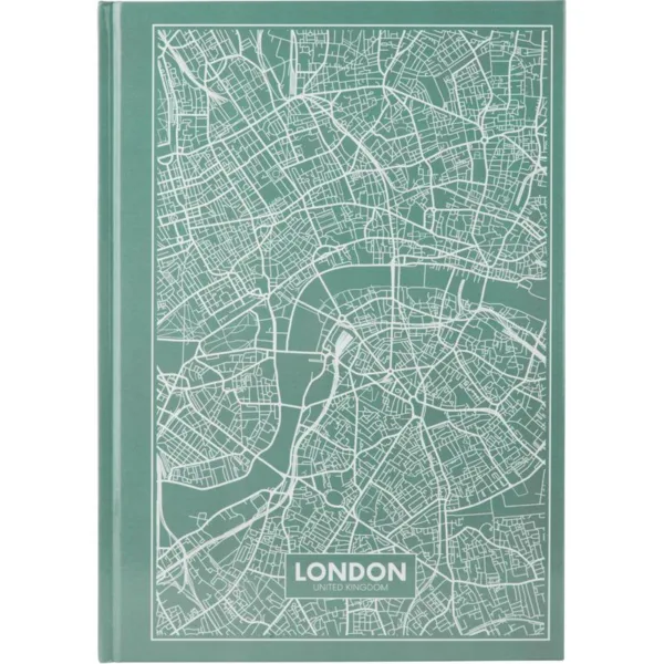 Книга записна А4 Maps London, 96арк., кліт., бірюзовий 8422-516-A